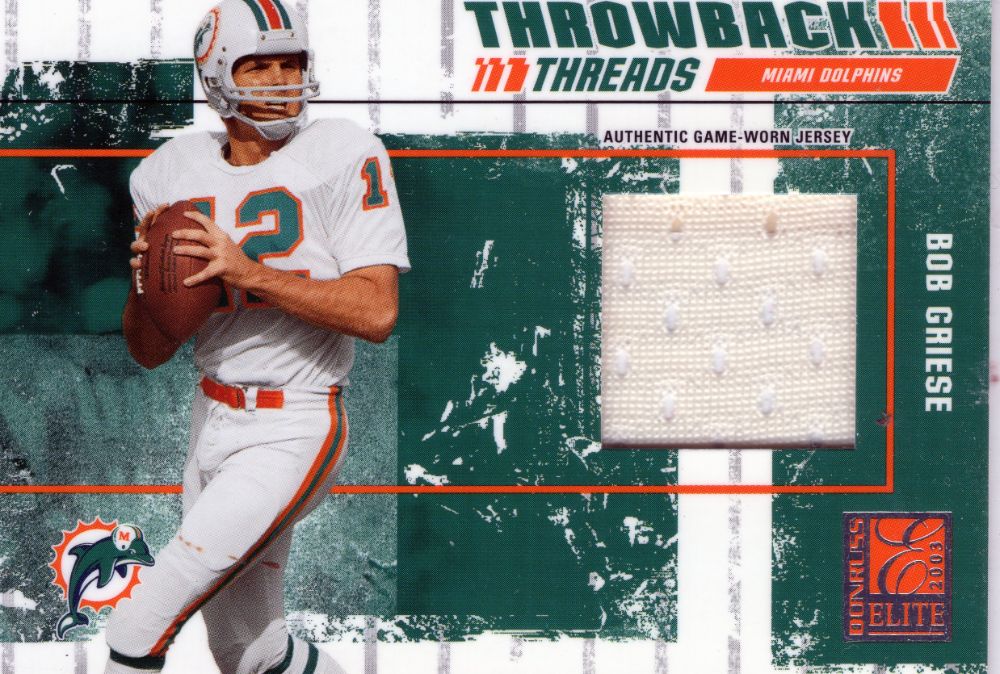 Bob Griese – Authentic Game-Worn Jersey Card Product Image
